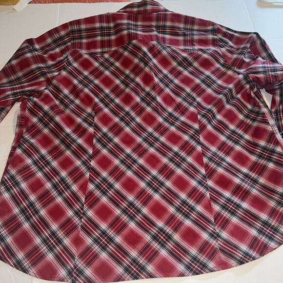 Roper Pearl Snap Women's Long Sleeve Rodeo Red Cowboy Shirt 3X - Picture 9 of 11